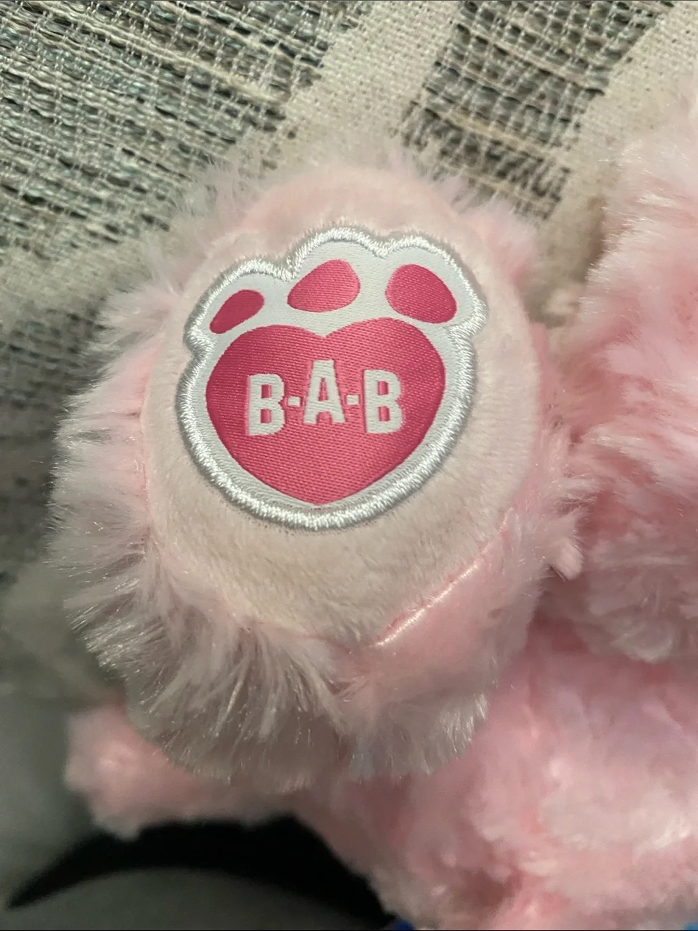 Build-A-Bear Pink Plush Bear Squeaky Dog Toy